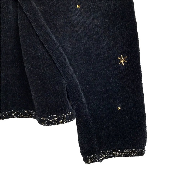 Christopher Radko BellPointe Womens Ugly Christmas Sweater M Black Beaded Angels - Picture 8 of 11